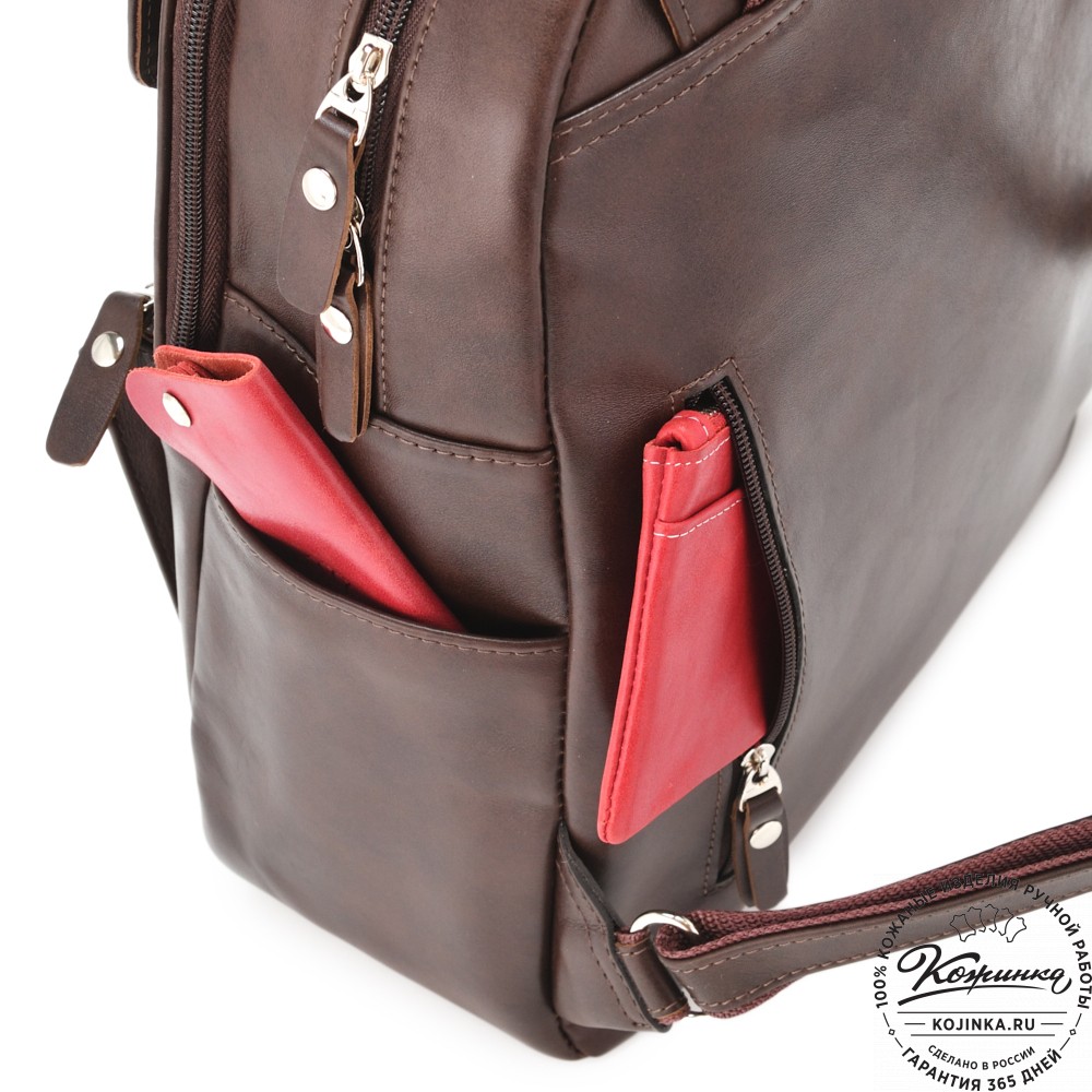 Кожаный рюкзак "Дафна" (коричневая гладкая кожа)